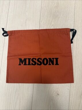Missoni Rust Orange Drawstring Dust Pouch with Black Logo